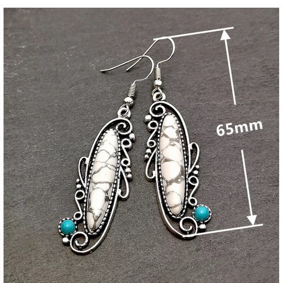 Gorgeous Boho Drop Earrings 925 Silver Tourmaline - Picture 5 of 5